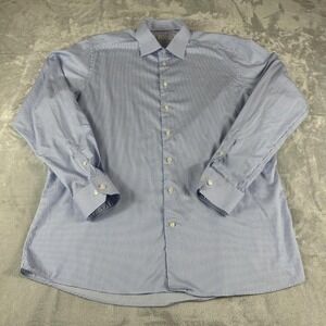 Eton Contemporary York Shirt Mens 46 18 XXL Blue Preppy Heritage Business
